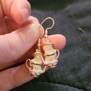 Charming Gold Teapot Earrings